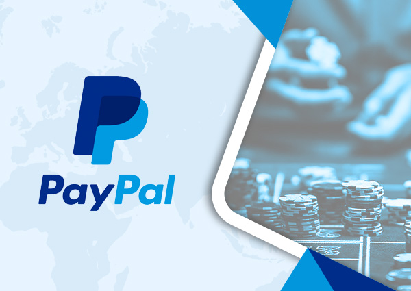 Paypal logo and a gambling table with chips